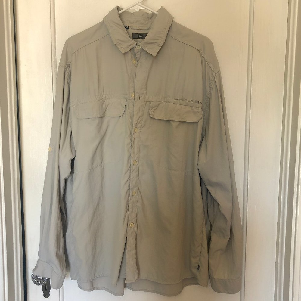 MEN'S REI Spf 50+ Travel Shirt: Tan